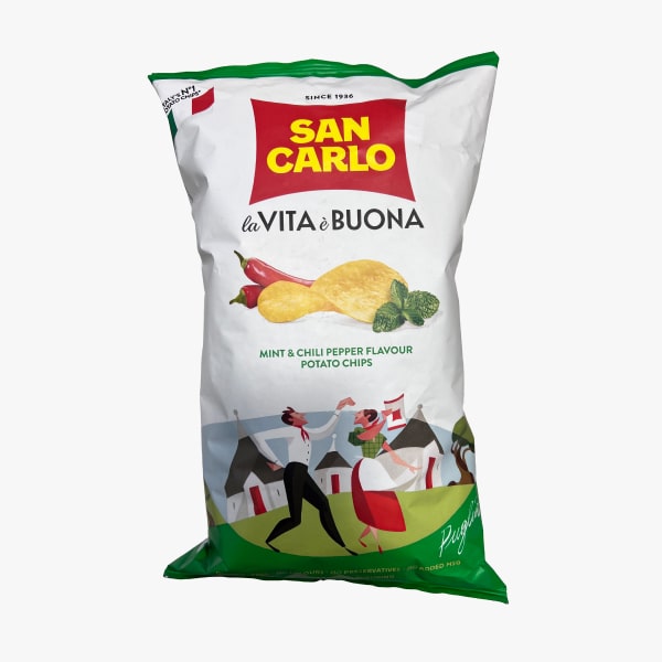 Կարտոֆիլի Չիպս «San Carlo» անանուխ և կծու պղպեղ 150գր