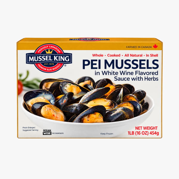 Սառեցված միդիա «Mussel king» սպիտակ գինու սոուսով 450 գ